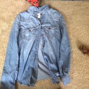 Jean button up shirt